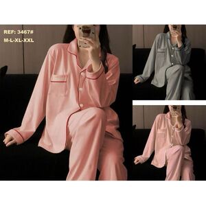 Pyjama classique boutonné chaud & ultra-doux à intérieur polaire