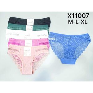 Culotte uni en coton opaque devant et dentelle féminine au dos