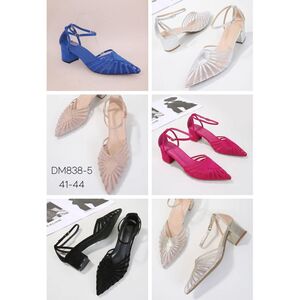 Escarpins à talons carrés évasés et bouts pointus avec bride cheville réglable taille 36 à 41