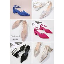 Escarpins à talons carrés évasés et bouts pointus avec bride cheville réglable taille 36 à 41