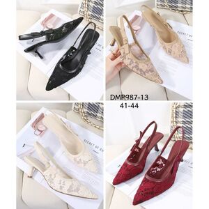 Escarpins slingback en dentelle romantique grande taille 41 - 44