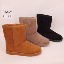 Bottines d'hiver fourrées aspect suédé avec coutures apparentes taille 36-41