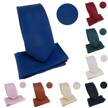 Ensemble cravate slim 6,5 cm et pochette micro-texturée en nid d'abeille - 12 pièces