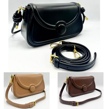 Sac à main zippé avec rabat aimanté à anse courte et bandoulière amovible