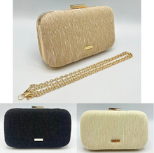 Minaudière Baci & Abbraci en tissu plissé texturé et chaînette amovible