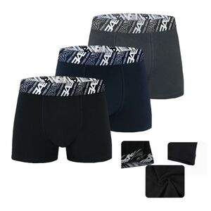 Boxer homme coton stretch uni à ceinture élastique logotée