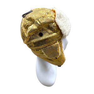 Chapka sequins doré éblouissante pour enfant