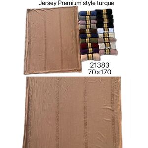 Écharpe en jersey premium style turque avec bandes verticales décoratives strass