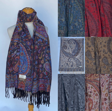 Echarpe chaude "Toucher Cachemire" imprimé pashmina franges