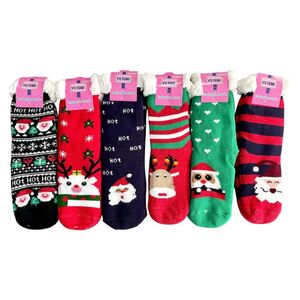Chaussettes épaisses de Noël antidérapantes pour femme taille 39-42