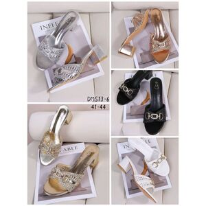 Sandales talon carré à bride tressée et boucle décorative grande taille 41-44