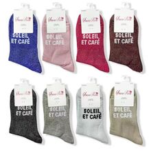 Chaussettes en coton et fils argentés brillants Soleil et café