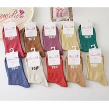 Chaussettes en coton et fils argentés brillants TGIF (Thanks God It's Friday)