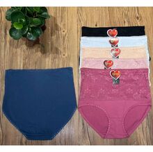 Culotte taille haute gainante en coton à magnifique dentelle florale