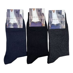 Chaussettes classiques homme sans couture avec pointe et talon renforcé