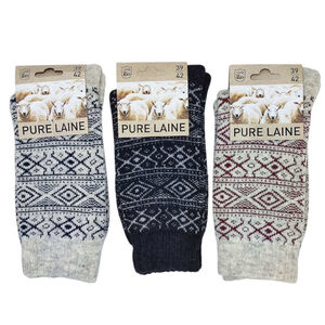 Chaussettes pour homme tricotées en laine à motif jacquard géométrique