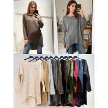 Pull coupe asymétrique plus court à l'avant et plus long à l'arrière