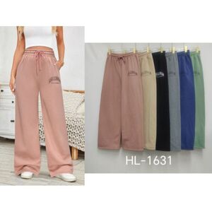 Pantalon en coupe wide leg imprimé graphique sur la jambe gauche