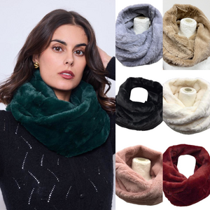 Snood croisé sur le devant en fausse fourrure - 3 pièces