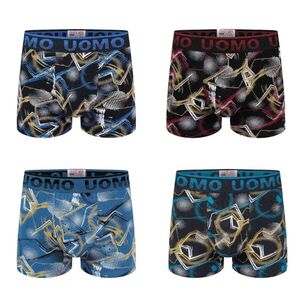 Boxer pour homme en coton avec un motif abstrait multicolore