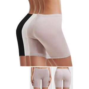 Culotte panty femme en coton extensible à bordure dentelle