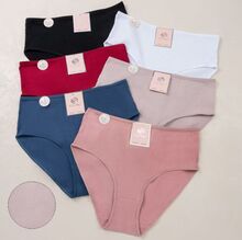 Culotte femme taille haute en coton côtelé de couleur unie