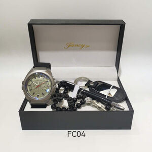 Coffret 4 pièces : Montre, Chapelet, Stylo et Porte-clés à personnaliser