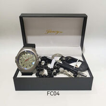 Coffret 4 pièces : Montre, Chapelet, Stylo et Porte-clés à personnaliser