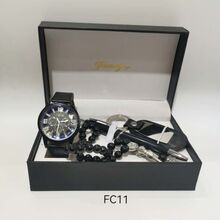 Coffret cadeau homme : Montre, Chapelet, Stylo et Porte-clés gravable
