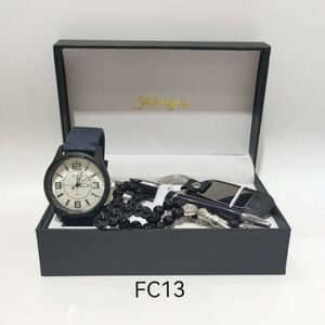 Coffret cadeau 4en1 homme : Montre, Stylo, Chapelet et Porte-clés gravable
