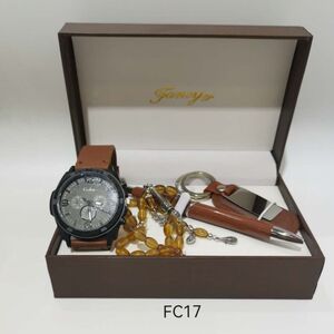 Set cadeau homme : Montre, Stylo, Chapelet et Porte-clés personnalisable