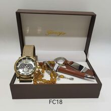 Coffret raffiné pour homme : Montre, Stylo, Chapelet et Porte-clés gravable