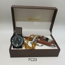 Coffret cadeau homme : Montre, Chapelet, Stylo et Porte-clés personnalisable