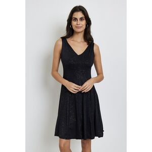 Robe de soirée sans manches à col V parsemée de paillettes scintillantes