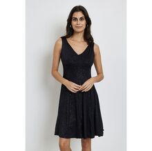 Robe de soirée sans manches à col V parsemée de paillettes scintillantes