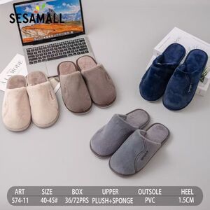 Pantoufles homme confort en peluche et éponge avec semelle en PVC