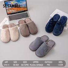 Pantoufles homme confort en peluche et éponge avec semelle en PVC