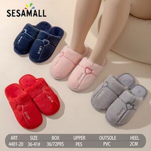 Mules d'intérieur pour femme "Cœur et Love" en doux polyester PES