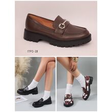 Mocassins en simili cuir avec mors métallique et semelle crantée taille 36-41