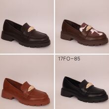 Mocassins style chunky en simili avec boucle dorée et semelle crantée taille 36-41