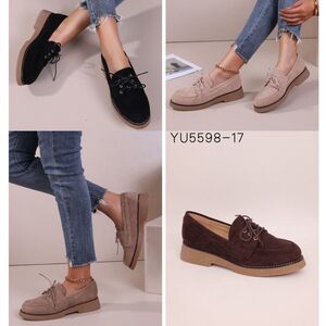 Derbies en suédine à lacets sur semelle avec coutures apparentes taille 36-41