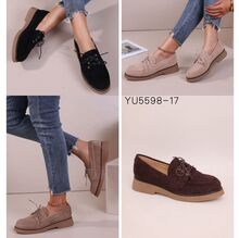 Derbies en suédine à lacets sur semelle avec coutures apparentes taille 36-41