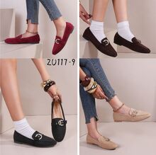 Mocassins élégants en suédine dotés d’une bride à boucle strassée taille 36-41