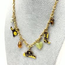 Collier acier inoxydable décoré de breloques à thème Western cowboy