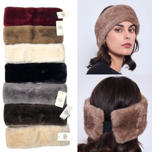Bandeau/tour de cou en fausse fourrure ultra douce 100% Acrylique - 3 pièces