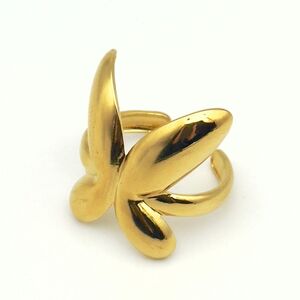 Bague acier inoxydable dorée inspirée des ailes de papillon