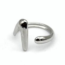 Bague minimaliste ouverte en acier inoxydable au design géométrique