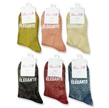 Chaussettes en maille tricotée à paillettes avec un message "DYNAMIQUE"