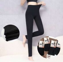 Collants sans pieds doublé de polaire à taille haute et élastique