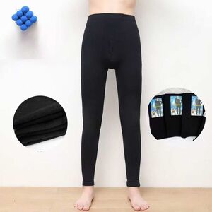 Legging thermique polaire pour homme en coton à braguette boutonnée